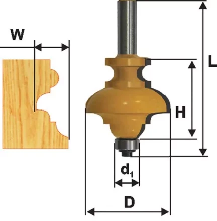 Фреза кромочная фигурная мультипрофиль хв. 8мм 46405 купить в Перми