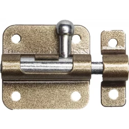 Задвижка накладная для окон и мебели "ШП-10 КМЦ", цвет коричневый металлик/цинк, 30мм 37743-30