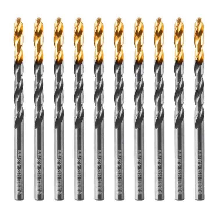 Сверло по металлу, 4,8 мм, HSS-Tin, Golden Tip, 10 шт. Denzel 717212 купить в Перми