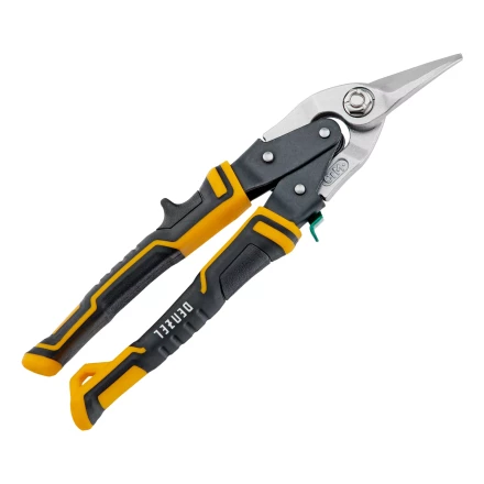 Ножницы по металлу Denzel 78371, 270 мм, прямой и правый рез, сталь-СrMo, трехкомпонентные рукоятки купить в Перми