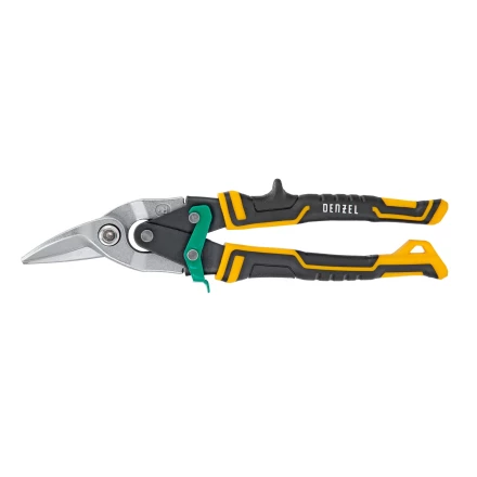 Ножницы по металлу Denzel 78371, 270 мм, прямой и правый рез, сталь-СrMo, трехкомпонентные рукоятки купить в Перми