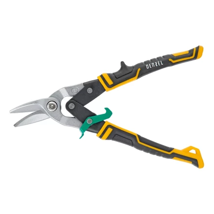 Ножницы по металлу Denzel 78371, 270 мм, прямой и правый рез, сталь-СrMo, трехкомпонентные рукоятки купить в Перми