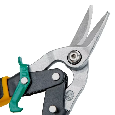 Ножницы по металлу Denzel 78371, 270 мм, прямой и правый рез, сталь-СrMo, трехкомпонентные рукоятки купить в Перми