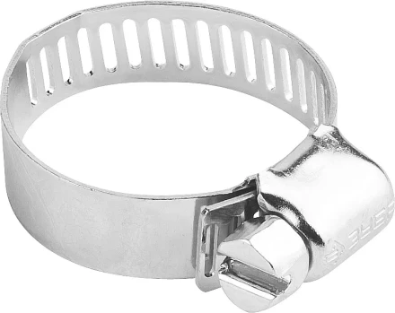 Хомуты ЗУБР &quot;ЭКСПЕРТ&quot;, оцинкованные, просечная лента 12 мм, 57-76 мм, 2 шт 37805-057-76-2 купить в Перми