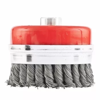 Щетка для УШМ Heavy Duty, 80 мм, М14, &quot;чашка&quot;, крученая металлическая проволока  MATRIX 74670 купить в Перми