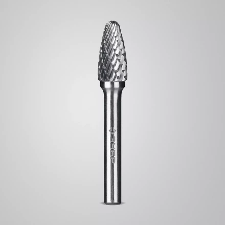 Зубр Твердосплавная борфреза F - парабола с закругленным углом, 10 х 20 мм, радиус 2.5 мм (28805-10-20) купить в Перми