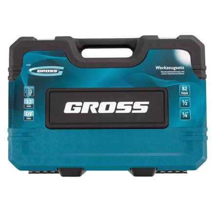 Набор инструментов 82 предметов , 120 зубьев, CrV, 1/4&quot;, 1/2&quot; Gross 14149 купить в Перми