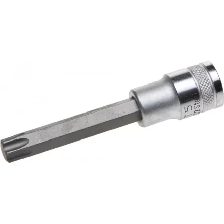 Торцовая бита-головка KRAFTOOL &quot;INDUSTRIE QUALITAT&quot;, удлиненная, материал S2, TORX, сатинированная, 1/2&quot;, Т55 27906-55_z01 купить в Перми