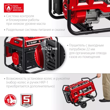 ЗУБР 2200 Вт, бензиновый генератор (СБ-2200) купить в Перми