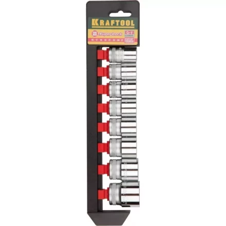 Набор KRAFTOOL &quot;EXPERT QUALITAT&quot; Торцовые головки &quot;SUPER LOCK&quot;, 1/2&quot;, 16-27мм, 8 предметов 27864-H8_z01 купить в Перми