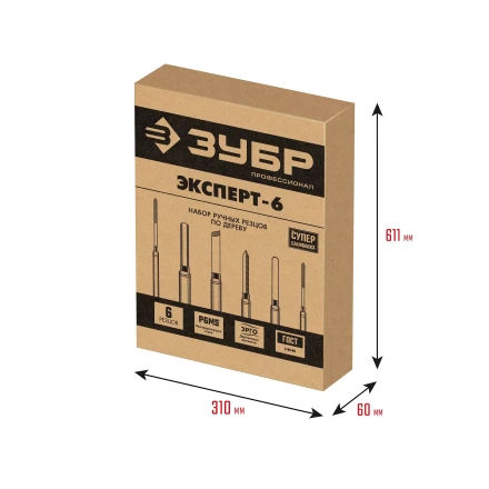 ЗУБР Эксперт-6, 6 предм., набор ручных резцов по дереву, Профессионал (18370) купить в Перми