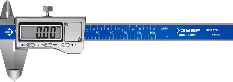 ЗУБР ШЦЦ-I-100-0.01, 100 мм, электронный штангенциркуль, Профессионал (34463-100) купить в Перми