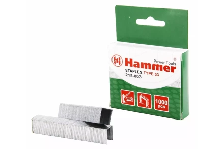 Скобы для степлера HAMMER 215-003 14мм, тип 53, 1000 шт. купить в Перми
