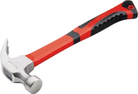 Молоток-гвоздодер 450 г боек 27 мм фибергласовая обрезиненная рукоятка MATRIX 10450 купить в Перми