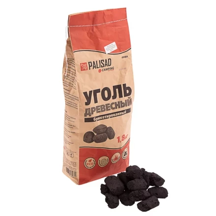 Древесный уголь, брикетированный, 1,8 кг, Camping Palisad 69489 купить в Перми