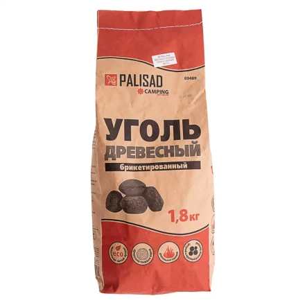 Древесный уголь, брикетированный, 1,8 кг, Camping Palisad 69489 купить в Перми