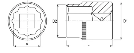 Головка торцевая 12-гранная 1/2&quot;DR 26 мм S04H4926 Jonnesway 47957 купить в Перми