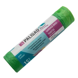 Пакеты для мусора с завязками 35 л x 15 шт., зеленые, Home Palisad 927175