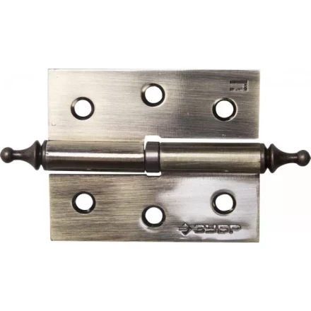 Петля дверная разъемная ЗУБР &quot;ЭКСПЕРТ&quot;, 1 подшипник, цвет ст. латунь (AB), правая, с крепежом, 75х63х2,5мм,2шт 37605-075-5R купить в Перми