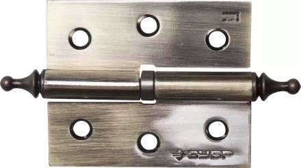 Петля дверная разъемная ЗУБР &quot;ЭКСПЕРТ&quot;, 1 подшипник, цвет ст. латунь (AB), правая, с крепежом, 75х63х2,5мм,2шт 37605-075-5R купить в Перми