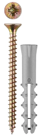 Дюбель ЗУБР &quot;МАСТЕР&quot; распорный полипропиленовый, тип &quot;Ёжик&quot;, в комплекте с шурупом, 8 х 40 / 4,5 х 50 мм, 10 шт 30661-08-40 купить в Перми