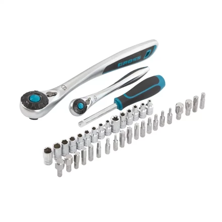 Набор инструментов 101 предмет, 120 зубьев, CrV, 1/4&quot;, 1/2&quot; Gross 14151 купить в Перми