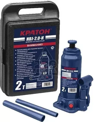 Домкрат бутылочный Кратон HBJ-2.0-K в кейсе 2 30 01 003 купить в Перми