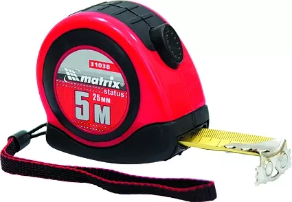 Рулетка Status autostop magnet 3 м х 16 мм двухкомпонентный корпус зацеп с магнитом  MATRIX 31037 купить в Перми