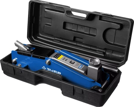 Домкрат гидравлический подкатной T77, 3т, 192-533мм, в кейсе, ЗУБР Профессионал 43055-3-K 43055-3-K купить в Перми