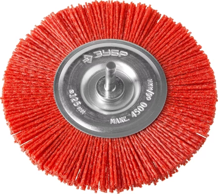 ЗУБР &quot;ПРОФЕССИОНАЛ&quot;. Щетка дисковая для дрели, нейлоновая проволока с абразивным покрытием, 125мм 35161-125_z02 купить в Перми