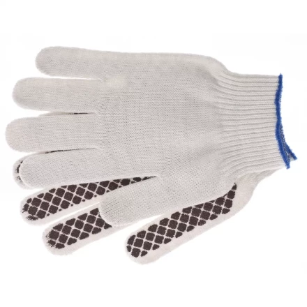 Перчатки трикотажные рисунок ПВХ гель Шахматный облив оверлок Сибртех Россия 67779 купить в Перми