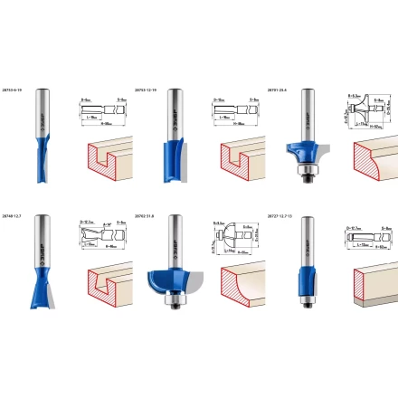 ЗУБР 6 шт, набор профильных фрез по дереву, Профессионал (28795-H6) купить в Перми