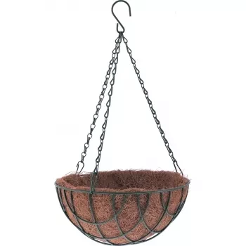 Кашпо подвесное с вкладышем из коковиты полукруглое d25см PALISAD 69024 купить в Перми