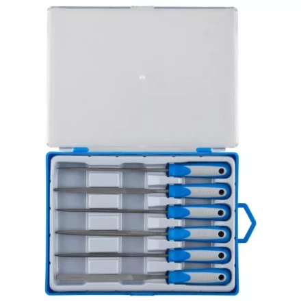 Набор ЗУБР &quot;ЭКСПЕРТ&quot; Надфили, двухкомпонентная ручка, насечка 2=бархатная, 100мм, 6шт 16020-2-H6 купить в Перми