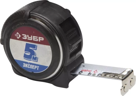 Рулетка ЗУБР &quot;ЭКСПЕРТ&quot; &quot;АНТЕЙ&quot;, металлический обрезиненный корпус, полотно с нейлоновым напылением, 5мх25мм 34053-05-25 купить в Перми