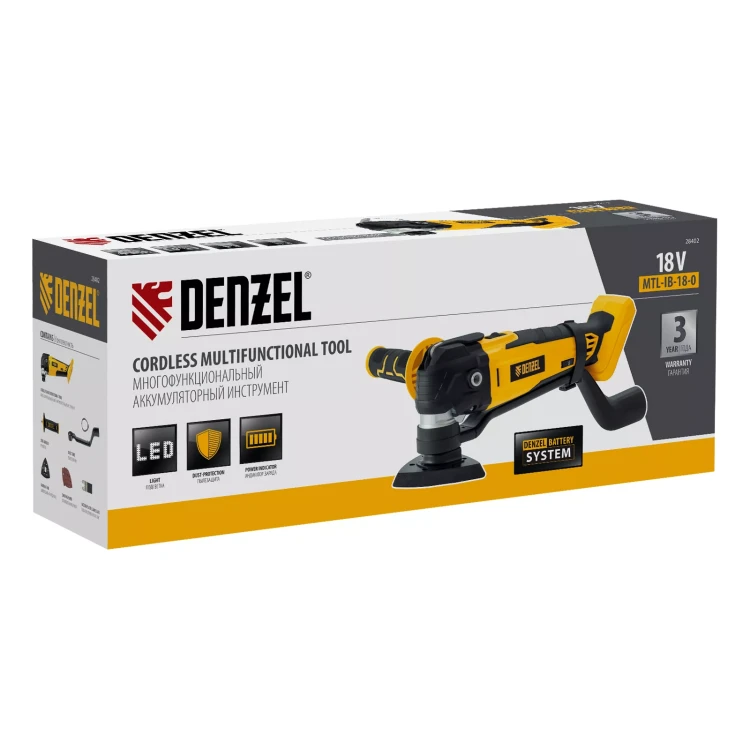 Многофункциональный инструмент аккумуляторный Denzel MTL-IB-18-0, Li-Ion, 18 В 28402 купить в Перми