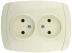 Розетка СВЕТОЗАР &quot;CITY LIGHT&quot; двойная в сборе, без заземления, цвет бежевый, 16А/~250В SV-54202-B купить в Перми