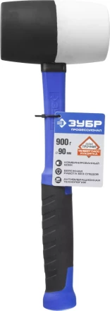 Киянка ЗУБР ЭКСПЕРТ резиновая чёрная с фиберглассовой рукояткой серия ПРОФЕССИОНАЛ купить в Перми