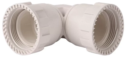 Соединитель ЗУБР &quot;ШиреФит&quot; угловой 90° &quot;накидная гайка - накидная гайка&quot;, 26мм 51497-26 купить в Перми