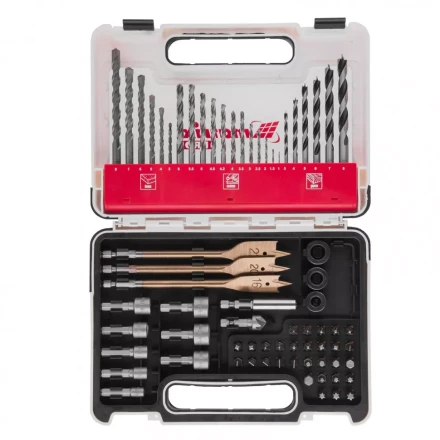 Набор сверл комбинированный по металлу 1-6 мм бетону 3-8 мм дереву 3-8 мм перки биты 30 шт адаптер головки 8 шт 71 предмет Pro Matrix 725671 купить в Перми