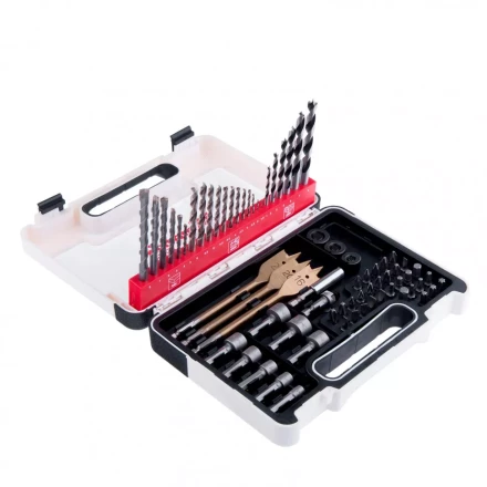 Набор сверл комбинированный по металлу 1-6 мм бетону 3-8 мм дереву 3-8 мм перки биты 30 шт адаптер головки 8 шт 71 предмет Pro Matrix 725671 купить в Перми