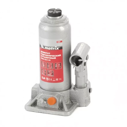 Домкрат гидравлический бутылочный 3 т h подъема 178-343 мм Matrix 50762 купить в Перми