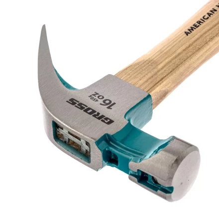 Молоток-гвоздодер с магнитом GROSS AMERICAN HICKORY 450 г угол 75 обрезиненная рукоятка 10418 купить в Перми