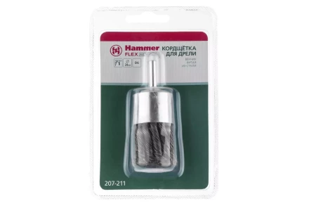 Кордщетка HAMMER кисть 28мм для дрели витая сталь (207-211) купить в Перми