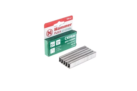 Скобы для степлера HAMMER 215-012 6мм, тип 53, 1000 шт. купить в Перми