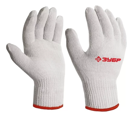 ЗУБР ОПТИМА, S-M, х/б перчатки без покрытия, 10 класс (11445-M) купить в Перми