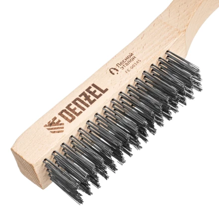 Щетка зачистная 5-и рядная, прямая проволока из нержавеющей стали с деревянной ручкой, EFP// Denzel 74845 купить в Перми