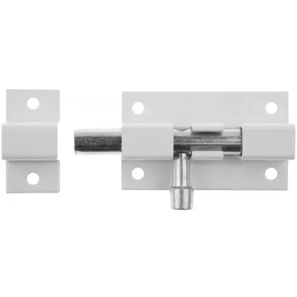 Задвижка накладная для окон и мебели "ШП-50 БЦ", цвет белый/цинк, 50мм 37751-50 купить в Перми