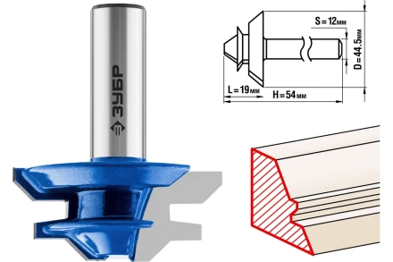 ЗУБР 44.5 x 21 мм, фреза кромочная для углового сращивания, Профессионал (28724-44.5) купить в Перми