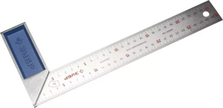 Угольник ЗУБР &quot;ЭКСПЕРТ&quot; столярный, гравированная шкала, алюминиевая рукоятка, нержавеющее полотно 37мм, 300мм 34393-30 купить в Перми
